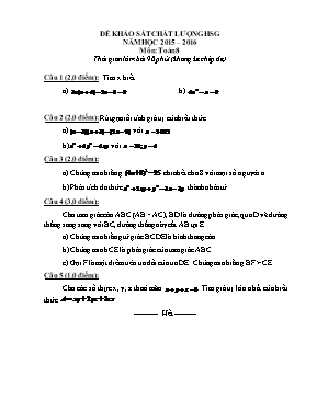 Đề khảo sát chất lượng HSG năm học 2015  2016 môn Toán 8